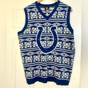 Indianapolis Colts NFL Brand Blue and White V-Neck Sweater Vest